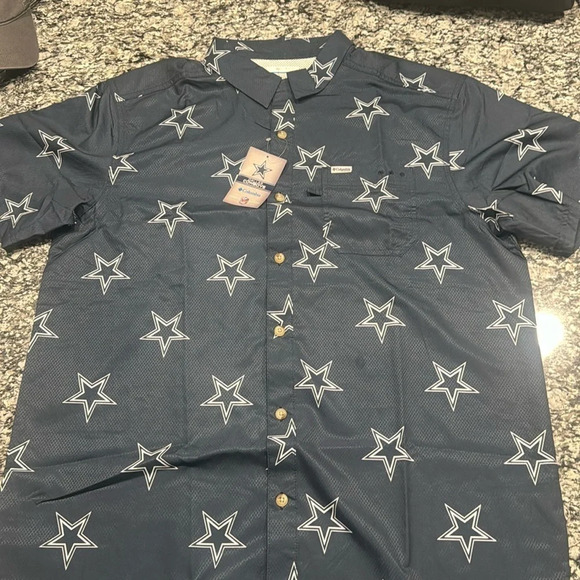 Columbia Men's Dallas Cowboys PFG Super Slack Tide Shirt - Picture 2 of 7